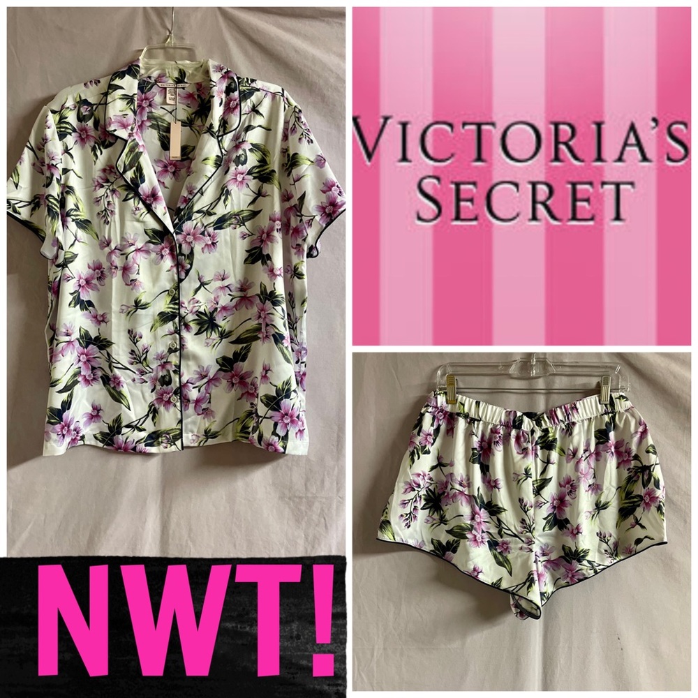 NWT! VS 2-PIECE SILKY SLEEP SHORTS & TOP SET